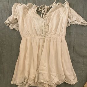 Free people white lace romper